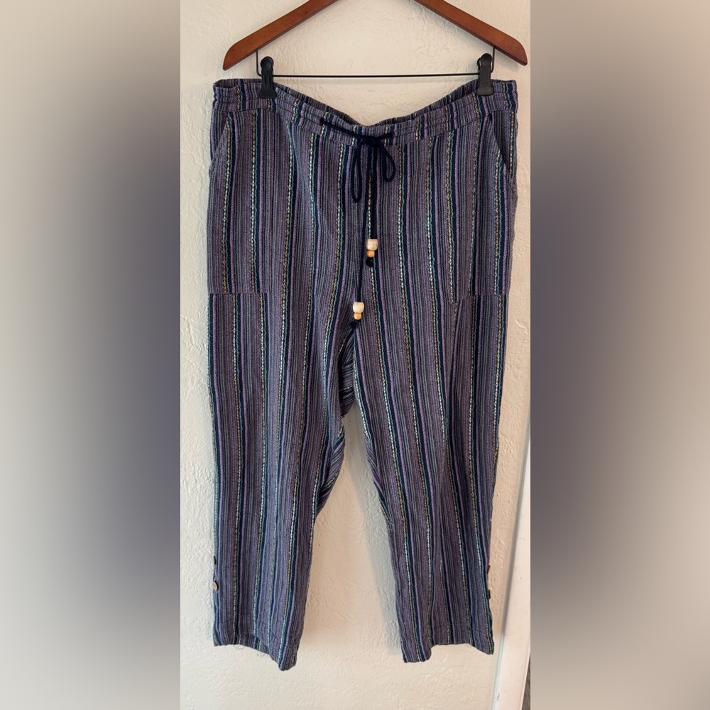 Sundance Woven Boho Striped Pants XL